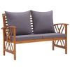 3 Piece Patio Lounge Set with Cushions Solid Acacia Wood