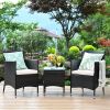 3 Pieces Ergonomic Wicker Patio Conversation Set