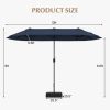 13 Feet Double-Sided Patio Twin Table Umbrella with Crank Handle