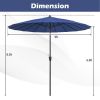9 Feet Round Patio Umbrella with 18 Fiberglass Ribs